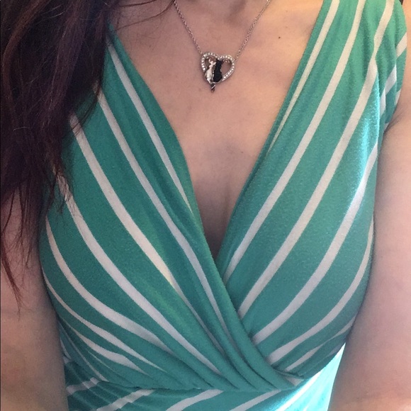 🎈5 for $35! Cat Rhinestone heart necklace NWOT - Picture 4 of 7